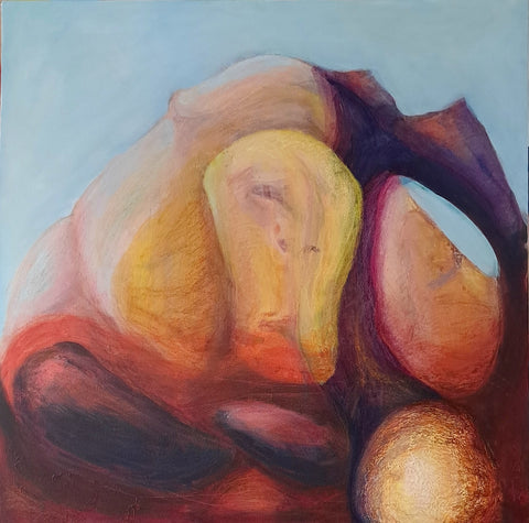 Original on canvas "Bjerget blev bygget af drømme ved solnedgang "